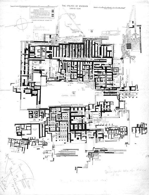 Notebook plan of Knossos lay out
