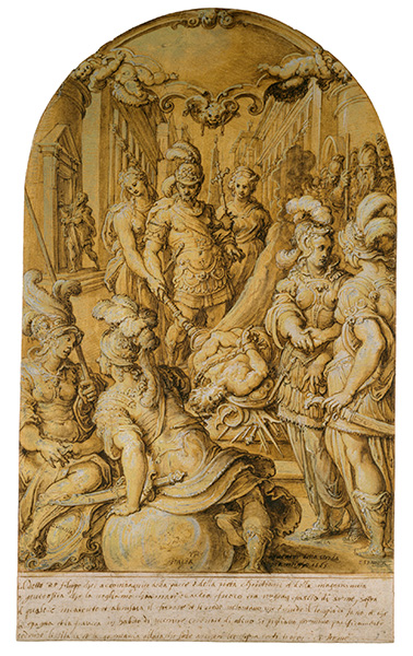 Jan van der Straet's drawing of the Allegory of the Peace of Cateau-Cambrésis,1565