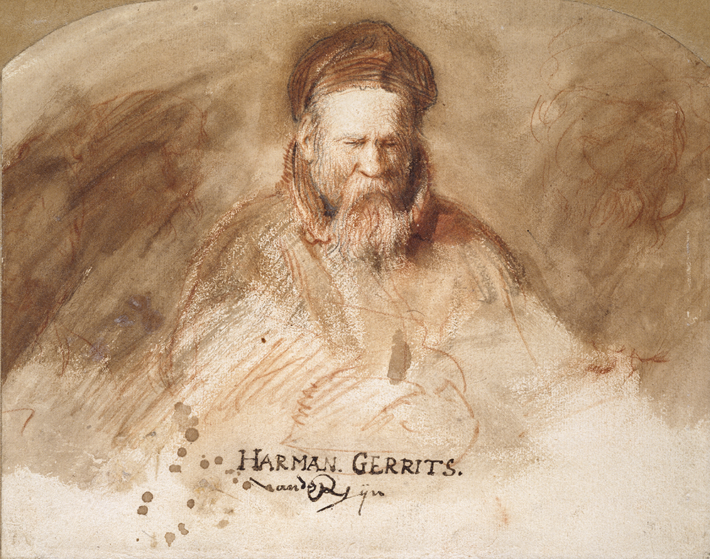Chalk drawing of Rembrandt's father