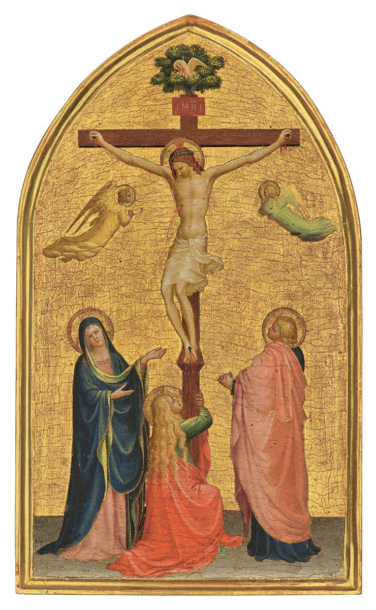 The Crucifixion with the Virgin, Saint John the Evangelist and the Magdalen, Fra Angelico, early 1420s, tempera on gold ground panel