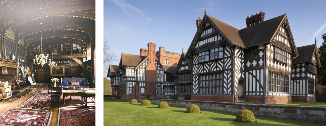 Interior and exterior view of Wightwick Manor