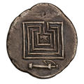 Silver coin depicting the Cretan Labyrinth