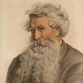 A portrait of Thomas Combe with a long, flowing white and grey beard