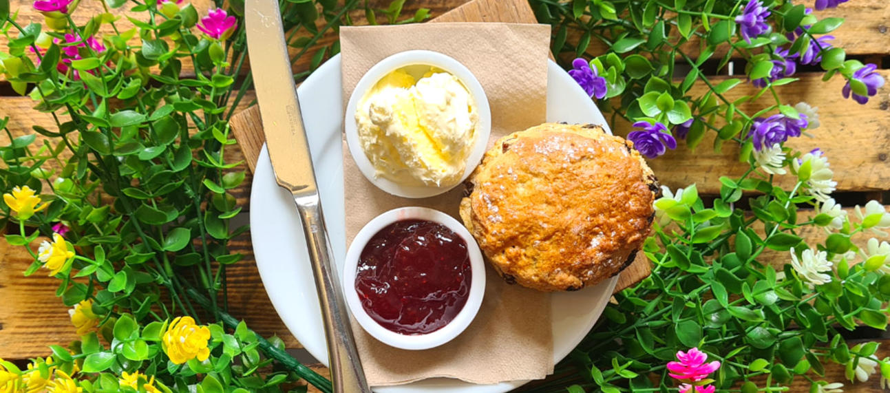 Cream tea in the cafe May 2022