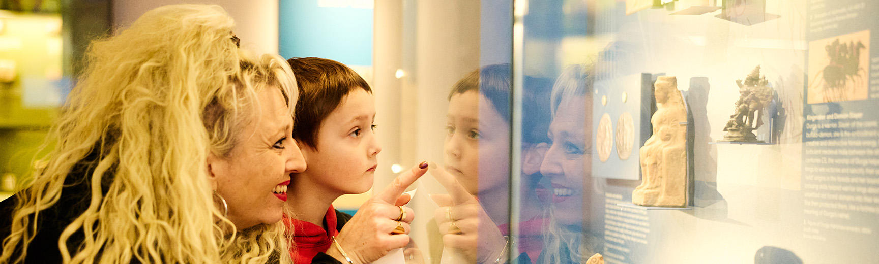 Mother and son in galleries