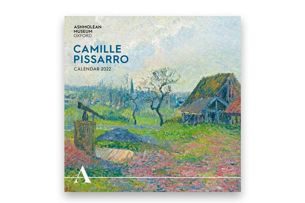 Front of a square calendar featuring paintings by Camille Pissarro