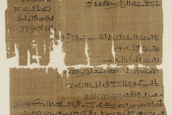 An ancient papyrus document showing the will of a woman named Naunakhte