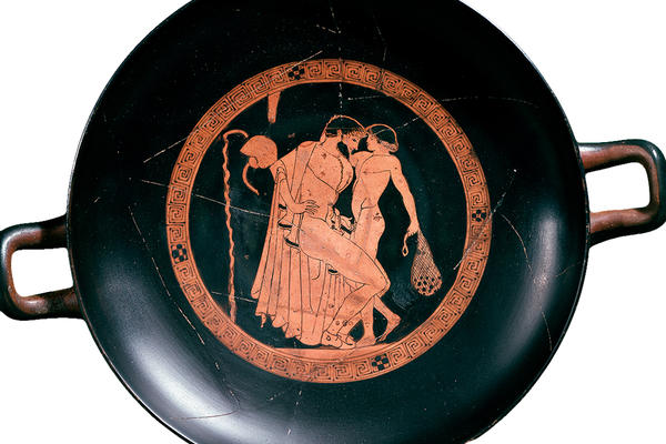 Athenian red-figure pottery cup 