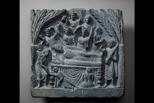 Relief showing death of Buddha