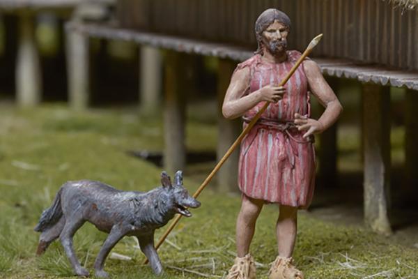 neolithic_lake_village_model_man_with_spear_and_a_dog