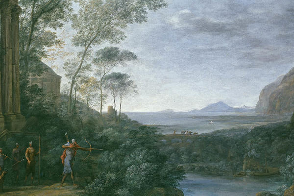 Ascanius shooting the stag of Sylvia landscape 