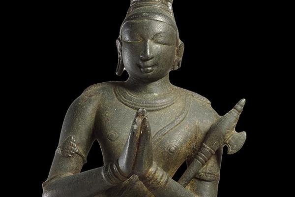 South Indian bronze sculpture depicting Hindu saint, Chandikeshvara.