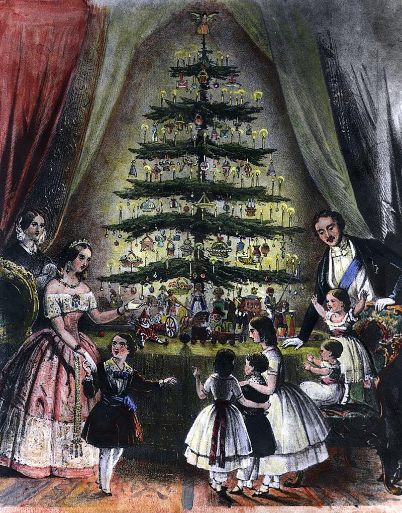 Queen Victoria and Albert with Christmas tree