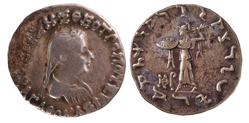 Queen Agathocleia coin front and back