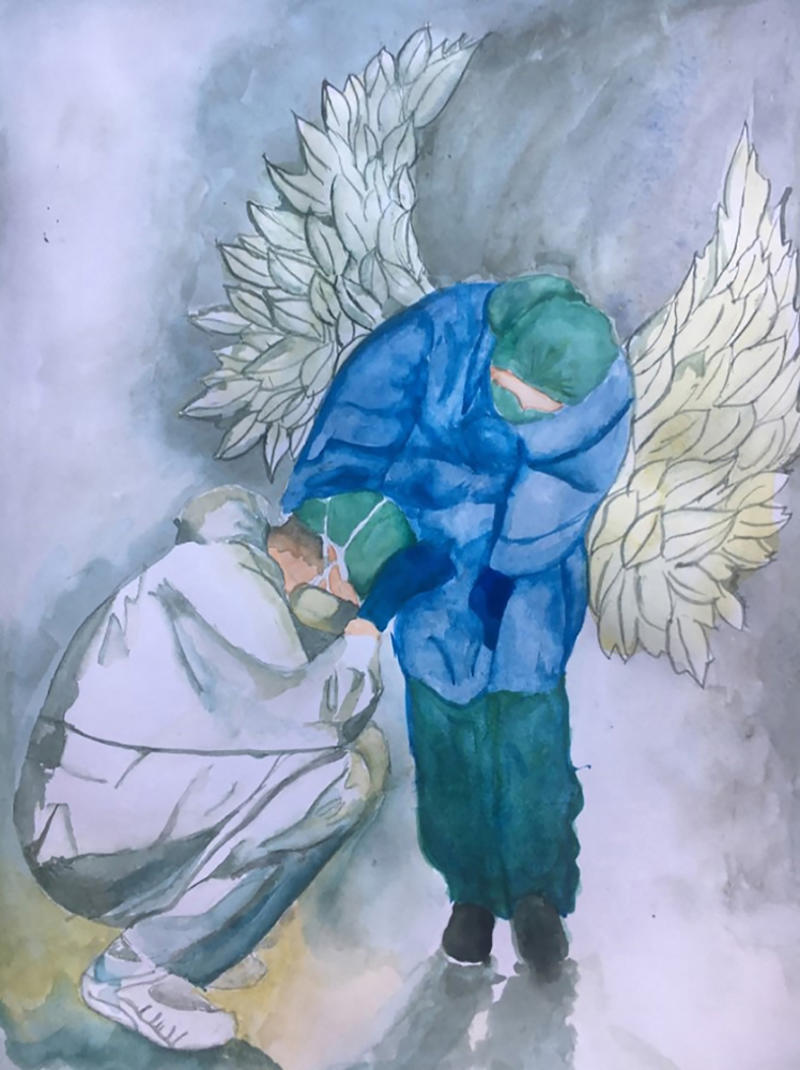 Tabitha Budgen (age 12), Angels, 2020, Watercolour on paper © the artist