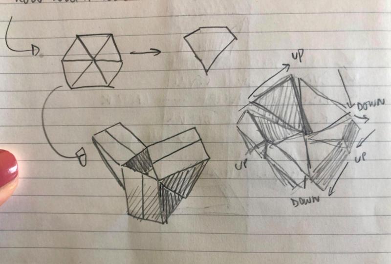 sketch for folding structure krasis 13