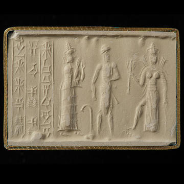  Cylinder seal depicting Ishtar, 1900–1600 BCE  Old Babylonian, Iraq 