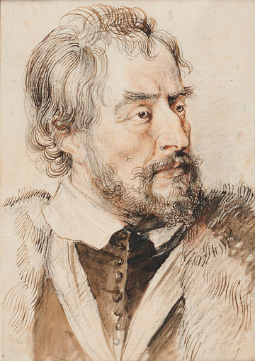 A 17th-century Portrait of Thomas Howard, Earl of Arundel, by Peter Paul Rubens. The face is directed to right, wearing a fur-trimmed coat and collar of the Order of the Garter