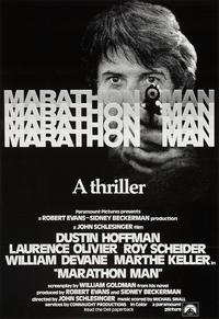 Poster for Marathon Man, starring Dustin Hoffman and Laurence Olivier