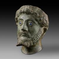 A half life size bronze bust of Emperor Marcus Aurelius