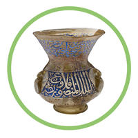 Gold and blue Islamic hanging Mosque lamp